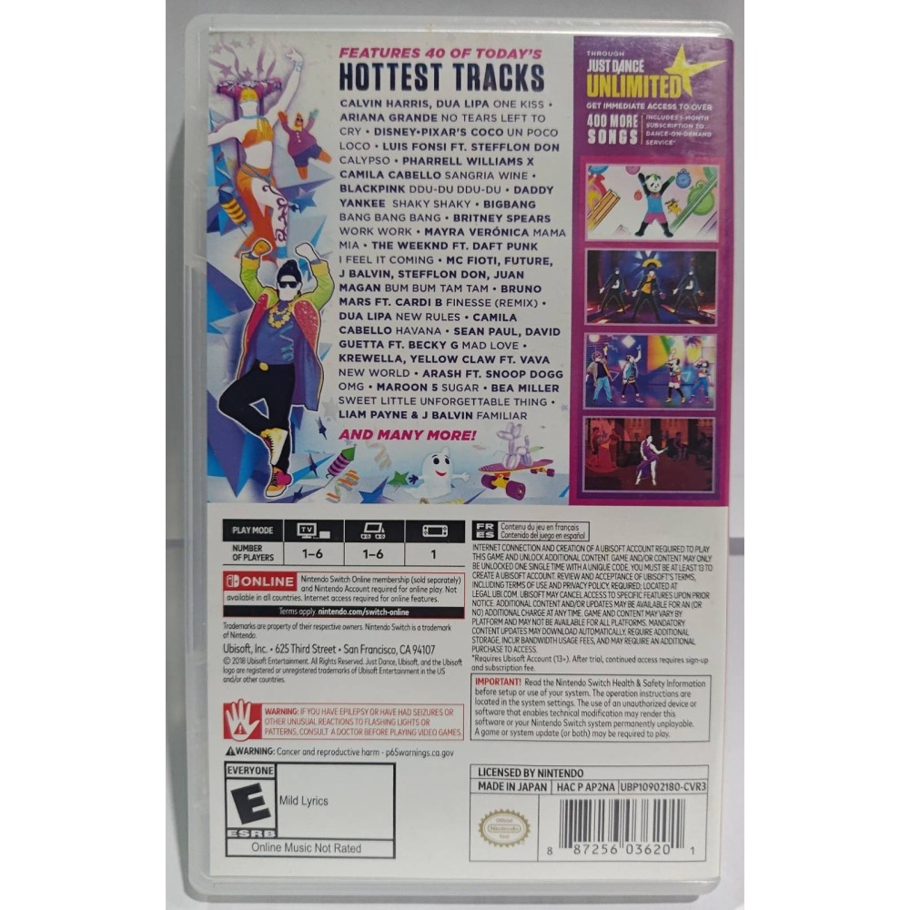 ＜譜蕾兒電玩＞（二手）NS Just Dance 舞力全開 2019 歐版中文版-細節圖2