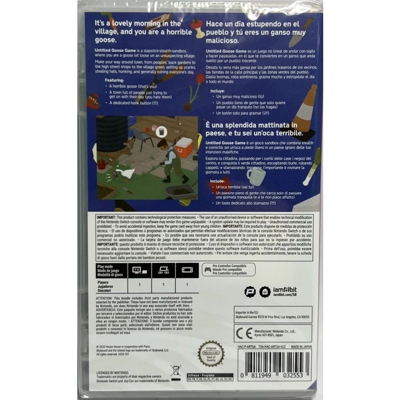 ＜譜蕾兒電玩＞（全新）NS 無名鵝愛搗蛋 簡體中文版 Untitled Goose Game-細節圖2