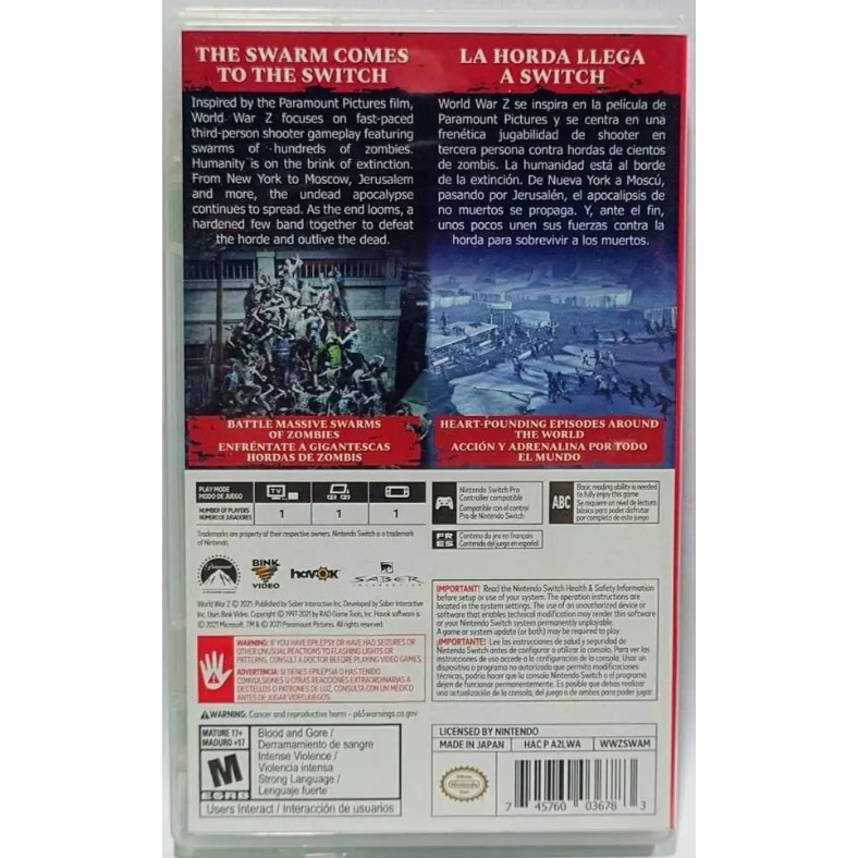 ＜譜蕾兒電玩＞（二手）NS 末日之戰 World War Z 中文版-細節圖2