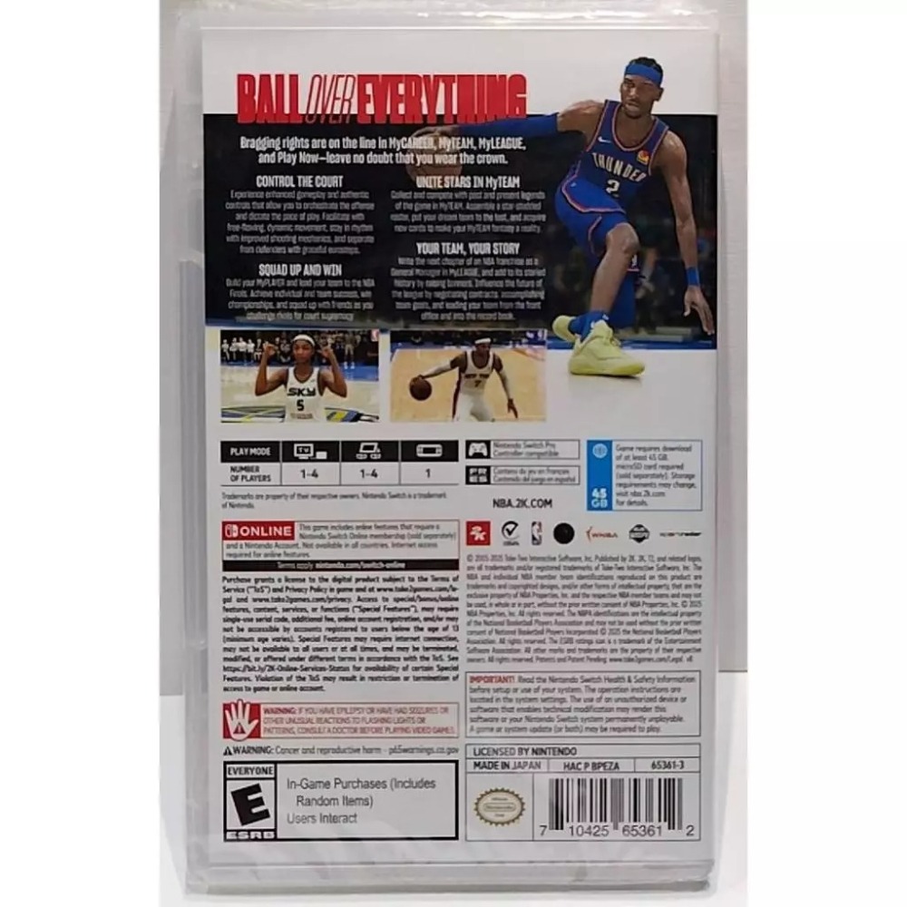＜譜蕾兒電玩＞（全新）NS NBA 2K26 美版中文版-細節圖2