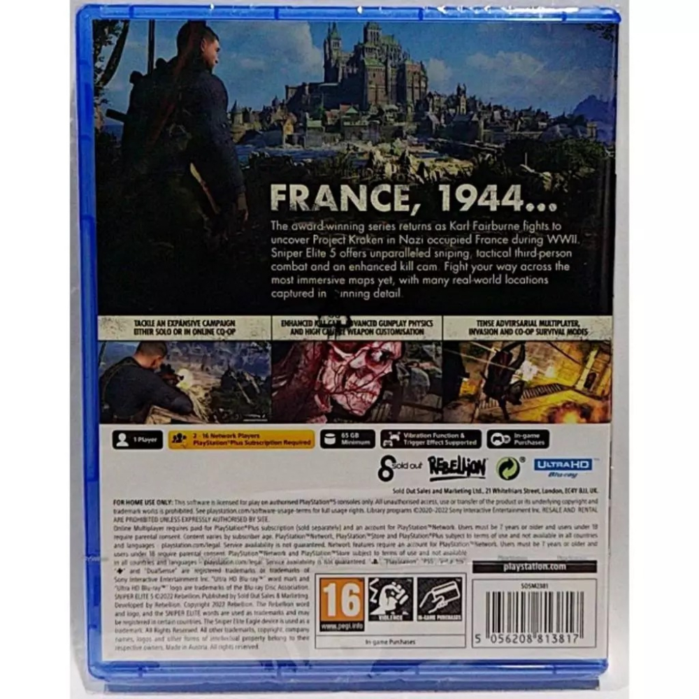 ＜譜蕾兒電玩＞（全新）PS5 狙擊精英 5 中文版 Sniper Elite 狙擊之神 狙擊菁英-細節圖2