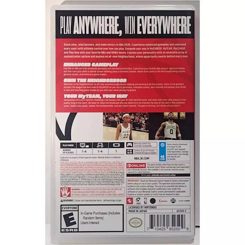 ＜譜蕾兒電玩＞（二手）NS NBA 2K25 美版中文版 Switch-細節圖2