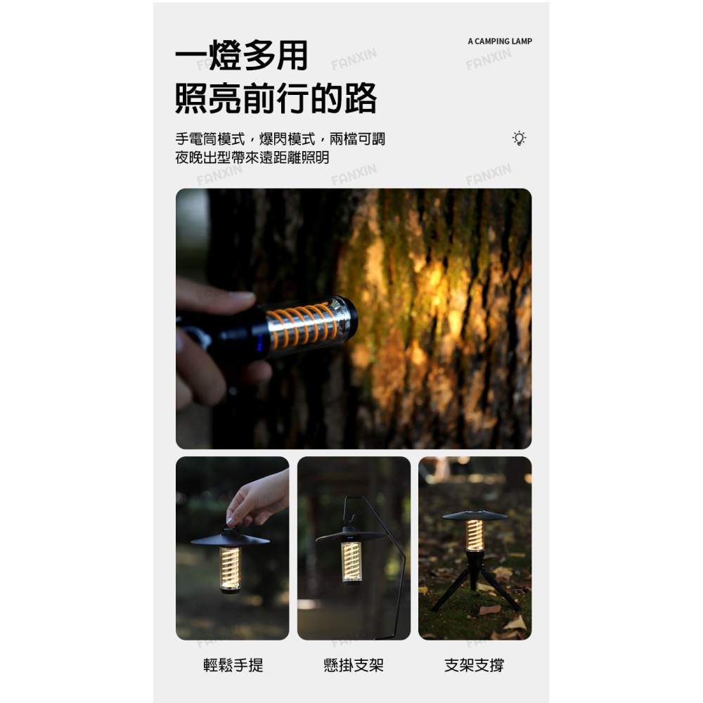 (台灣現貨)愛迪生氣氛塔燈三件組 塔燈 氣氛燈 手電筒 工作燈 LED燈 掛燈 吊燈 露營{梵鑫國際}-細節圖5