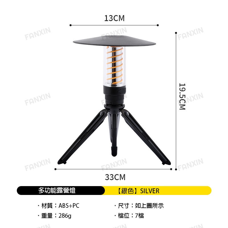 (台灣現貨)愛迪生氣氛塔燈三件組 塔燈 氣氛燈 手電筒 工作燈 LED燈 掛燈 吊燈 露營{梵鑫國際}-規格圖10