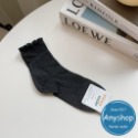 Anyshop韓國襪 花邊 素色襪 荷葉邊 中筒襪 素色襪子 氣質襪子 長襪 韓襪 韓國襪 韓國襪子 木耳邊01201-規格圖9