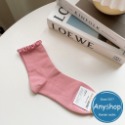 Anyshop韓國襪 花邊 素色襪 荷葉邊 中筒襪 素色襪子 氣質襪子 長襪 韓襪 韓國襪 韓國襪子 木耳邊01201-規格圖9