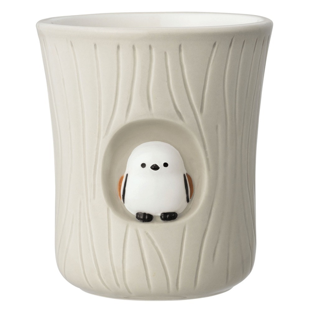 【長期代購】DECOLE 鳥棲息在樹洞造型 陶瓷湯呑杯 200ml-規格圖2