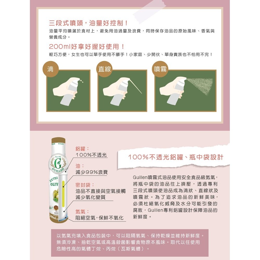 GUILLEN 玄米油 噴霧式 X 3瓶 ❤️ㄚ比小鼻❤️(現貨)-細節圖3