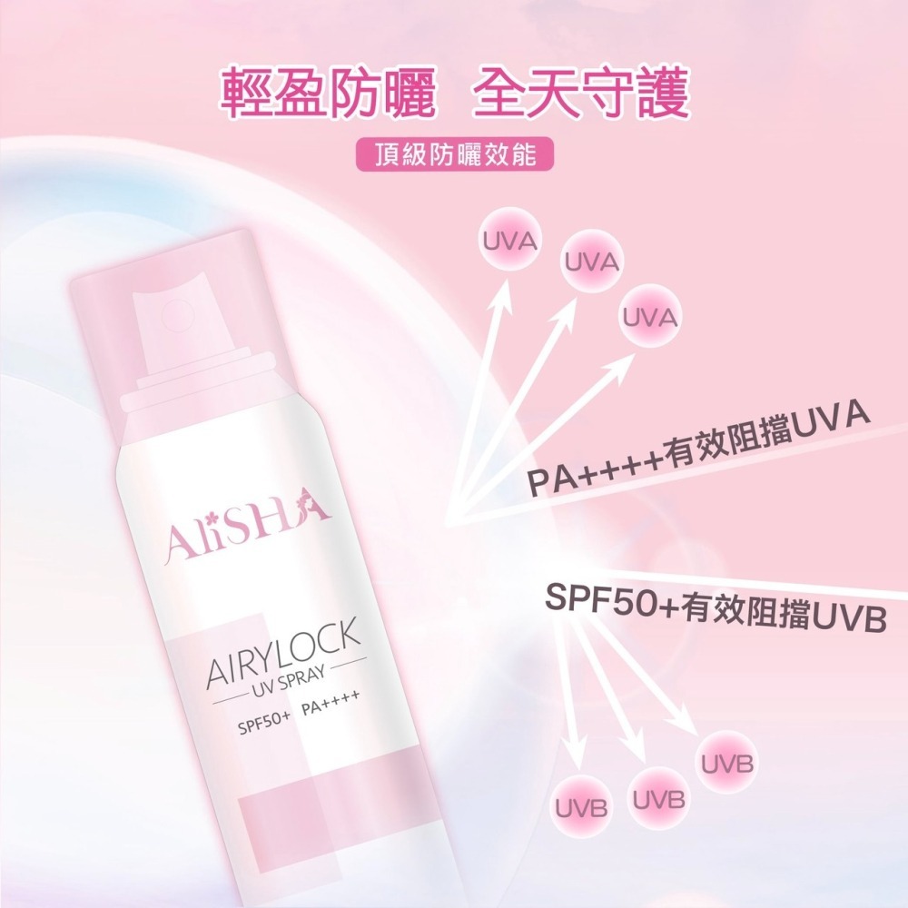 AliSHA AIRYLOCK防曬定妝噴霧 (現貨)❤️ㄚ比小鼻❤️-細節圖3