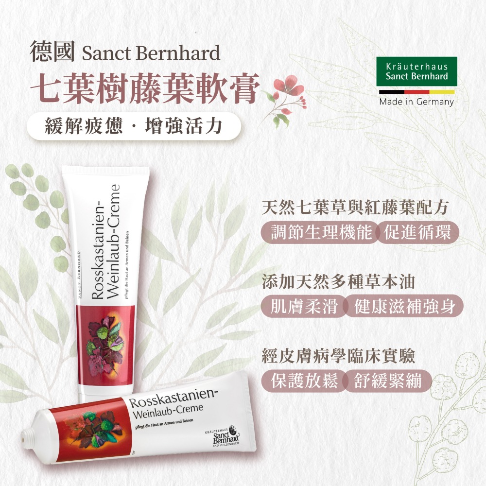 原廠 聖伯納德Sanct Bernhard 七葉樹藤葉軟膏(單條150ml) 久站舒緩 ❤️ㄚ比小鼻❤️-細節圖2