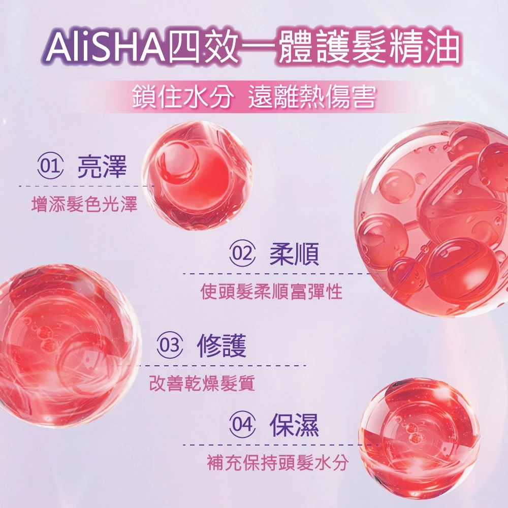 AliSHA護髮精華油膠囊35粒(免沖洗)護髮油/護髮乳/護髮素 保濕玫瑰/柔順薰衣草/修護白茶 ❤️ㄚ比小鼻❤️-細節圖5
