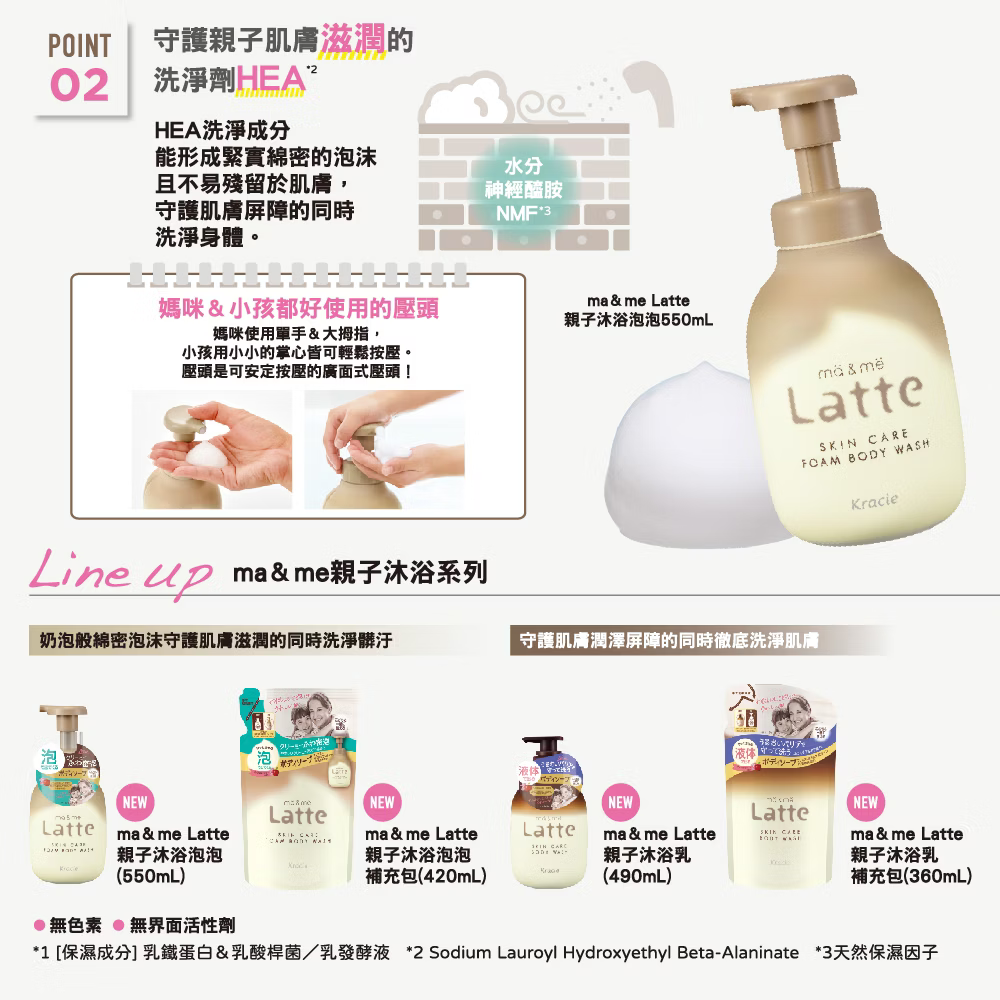 Kracie ma&me Latte親子沐浴泡泡 沐浴泡泡露/二合一潤絲洗髮精 補充包 ❤️ㄚ比小鼻❤️-細節圖6