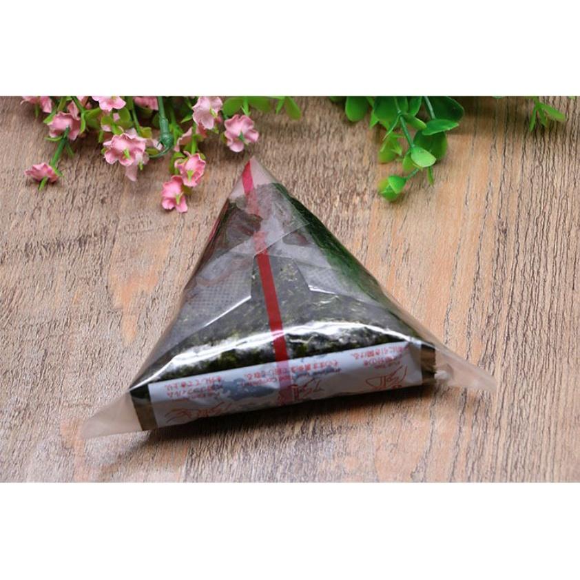 【食玩烘焙】💖現貨附發票💖『100入飯糰包裝袋』 三角袋 三角飯糰包裝 壽司包裝 加熱飯糰袋-細節圖8