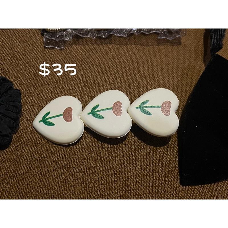 韓版髮飾 重工 珍珠 歐根紗 邊夾 ❤️闆姐姐自留款-細節圖5