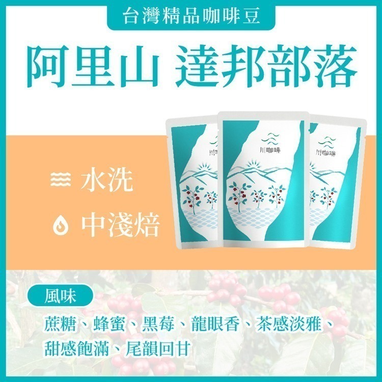 【川咖啡】台灣小農鑽石型濾掛咖啡 阿里山達邦部落水洗(10g*10包)-細節圖2