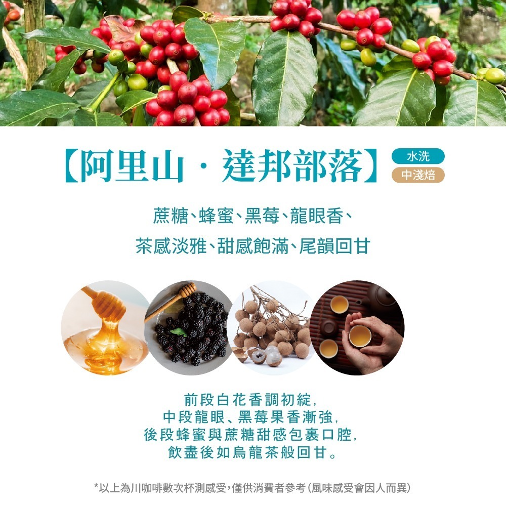 【川咖啡】台灣小農鑽石型濾掛咖啡 阿里山達邦部落水洗(10g*10包)-細節圖4