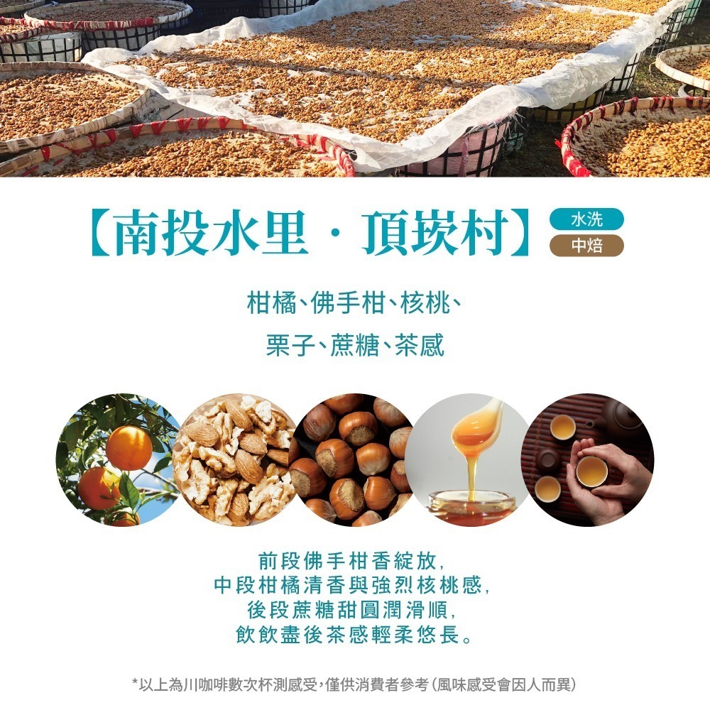 【川咖啡】台灣小農鑽石型濾掛咖啡 南投水里水洗(10g*10包)-細節圖3