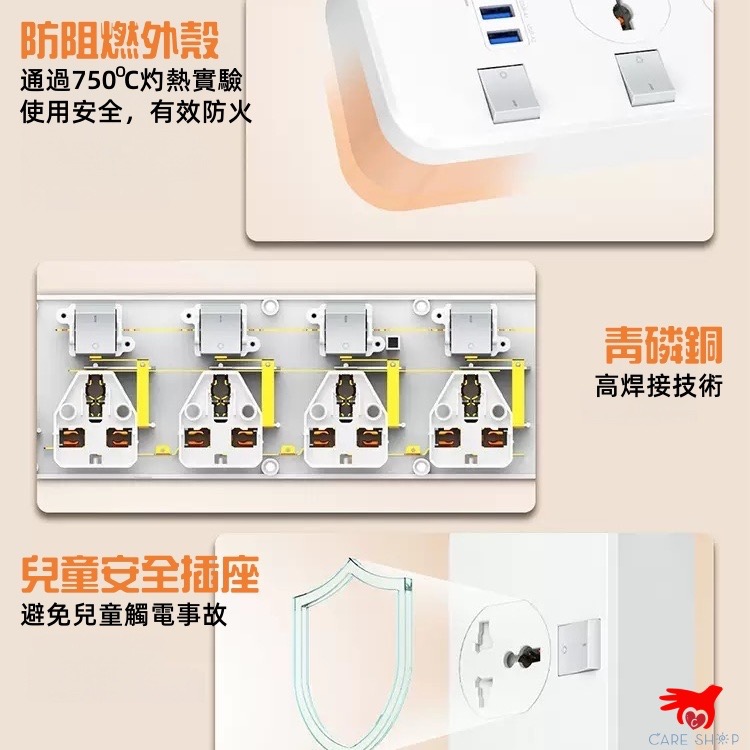 LDNIO 力德諾 獨立開關 濾波功能 延長線 USB 充電 排插 TYPE-C 耐操開關-細節圖5