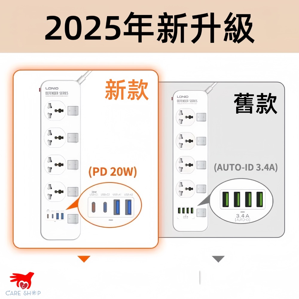 LDNIO 力德諾 獨立開關 濾波功能 延長線 USB 充電 排插 TYPE-C 耐操開關-細節圖9