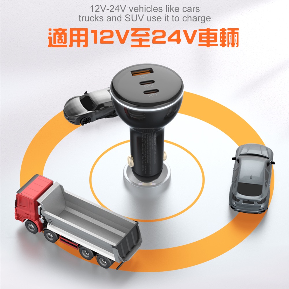 LDNIO 國際大廠 力德諾 車充 160W PD快充 點菸器 充電器 TYPE C 豆腐頭 快充頭 12V 24V-細節圖9