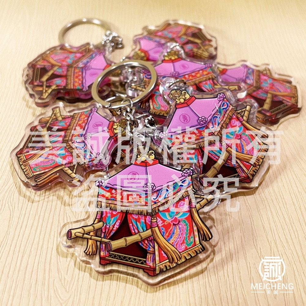 【美誠藝品】🆗現貨🆗粉紅超跑壓克力鑰匙圈/白沙屯/媽祖/結緣品/台灣貨/壓克力-細節圖2