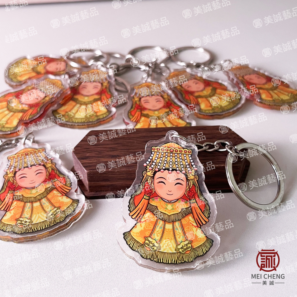 【美誠藝品】Q版白沙屯三媽壓克力鑰匙圈/媽祖/三媽/結緣品/香燈腳/白沙屯/台灣出貨-細節圖4