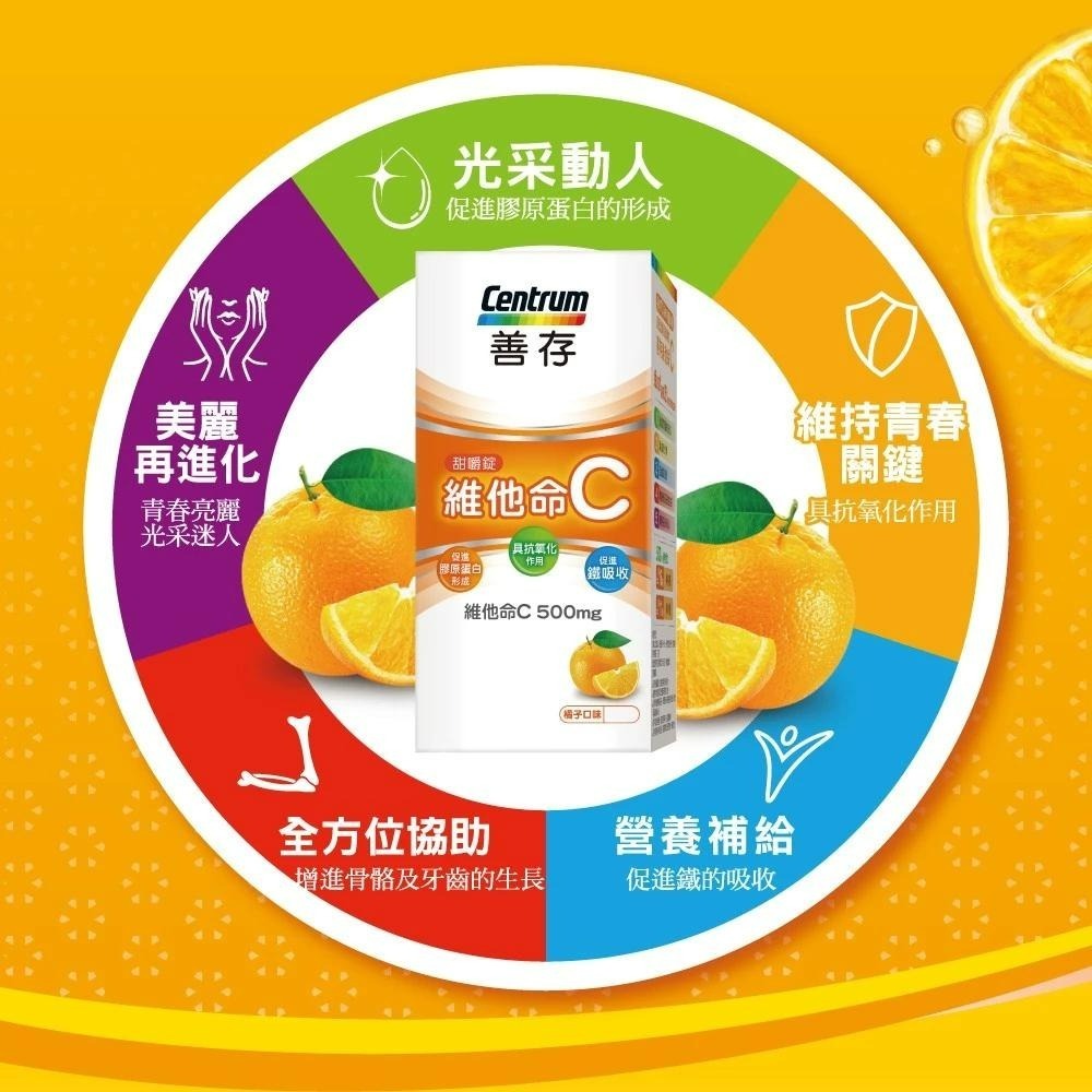 官方正貨 實體店面經營 善存維他命C 橘子口味60錠 | 熊野藥局-細節圖3