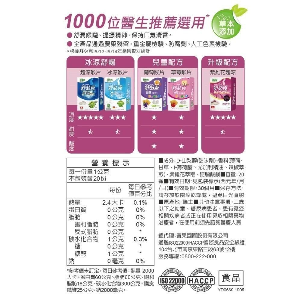 維維樂 舒必克 喉片 兒童喉片 (冰涼/超涼/紫錐花/草莓/葡萄) | 熊野藥局-細節圖5