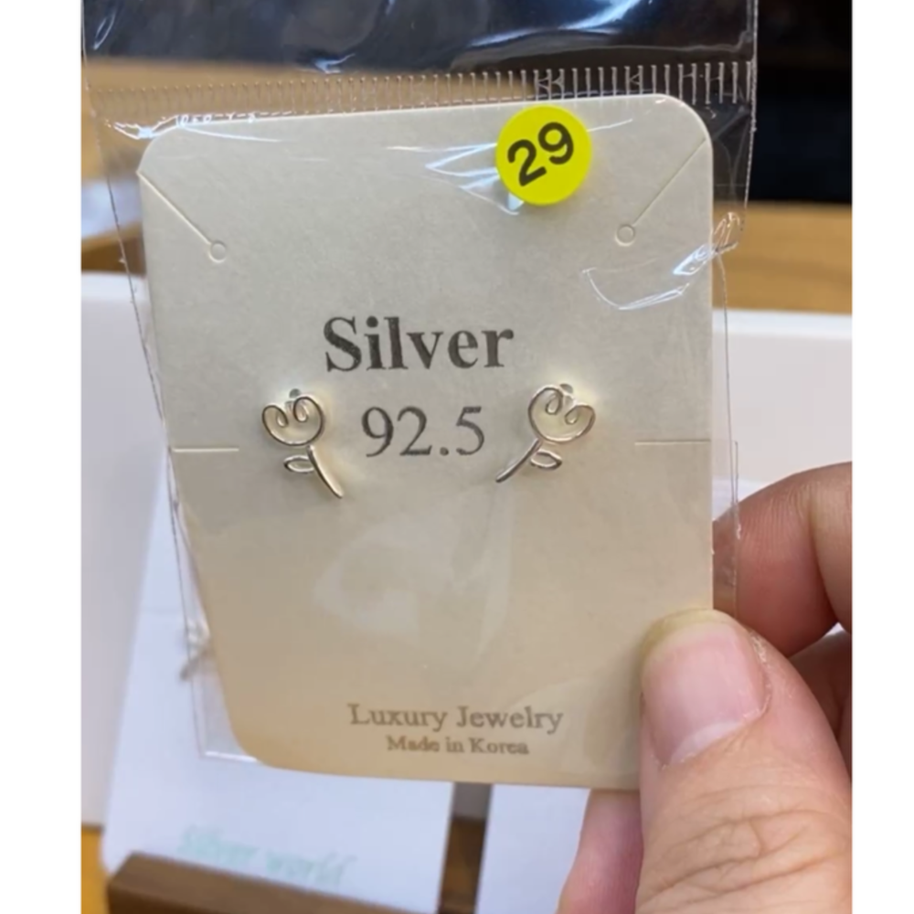 925銀。整體純銀silver 小耳環-細節圖3