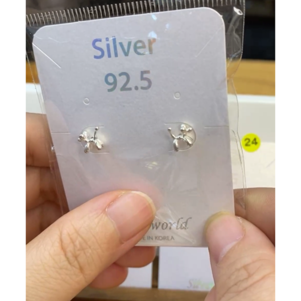 925銀。整體純銀silver 小耳環-細節圖5