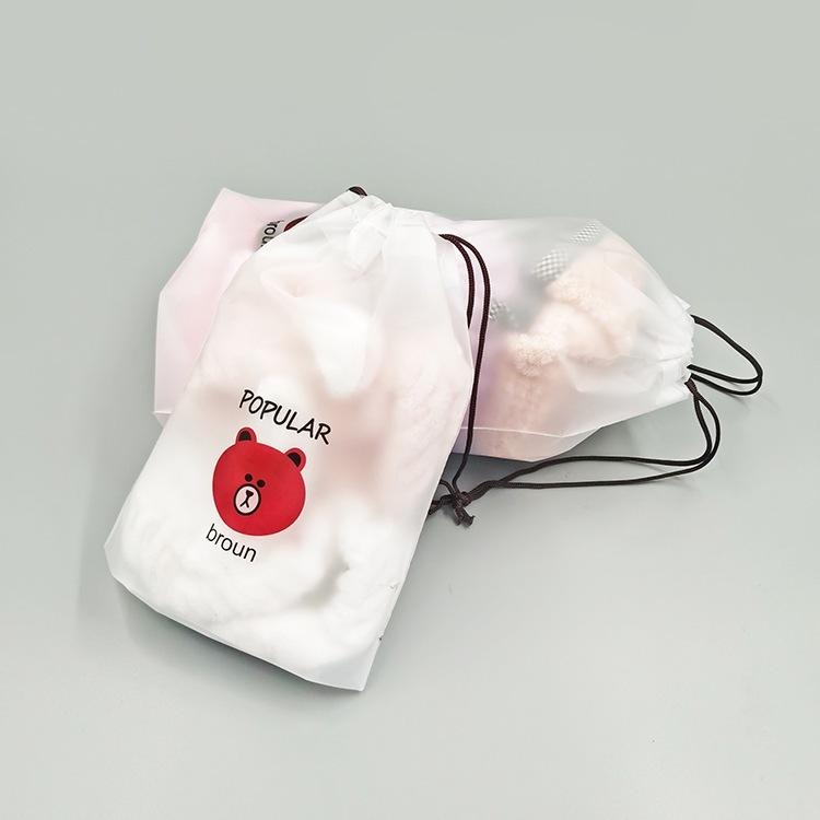 卡通小熊抽繩便攜襪子收納包整理袋 外出便攜旅行化妝品束口袋-細節圖3