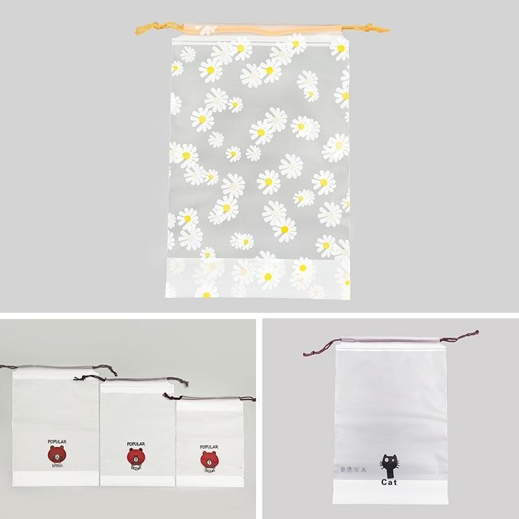 卡通小熊抽繩便攜襪子收納包整理袋 外出便攜旅行化妝品束口袋-細節圖7