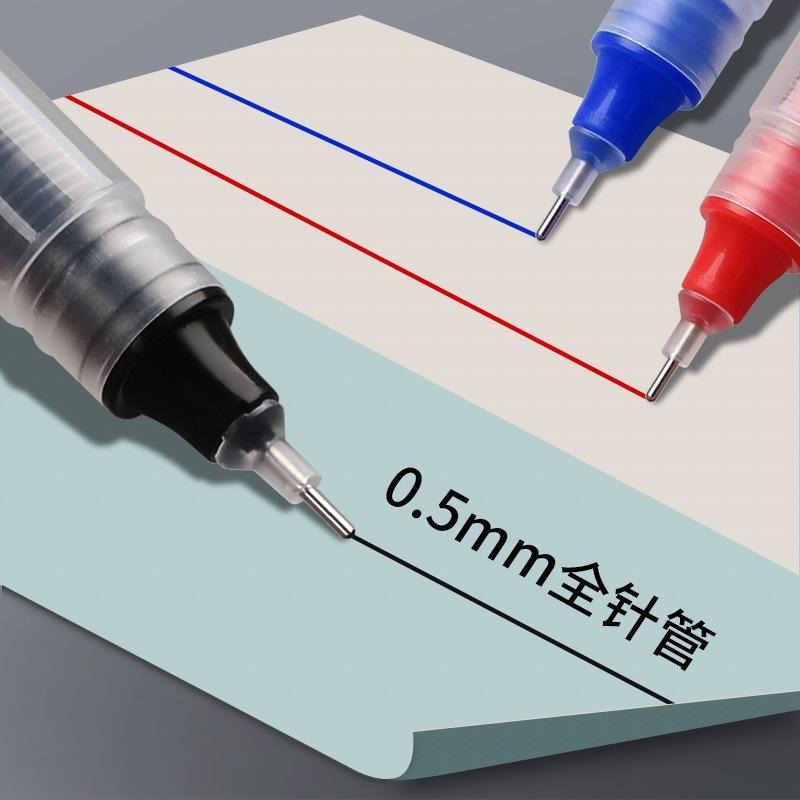【台灣現貨】直液式走珠筆黑色中性筆0.5mm全針管簽字筆辦公用品學生考試水筆獎品送禮-細節圖4