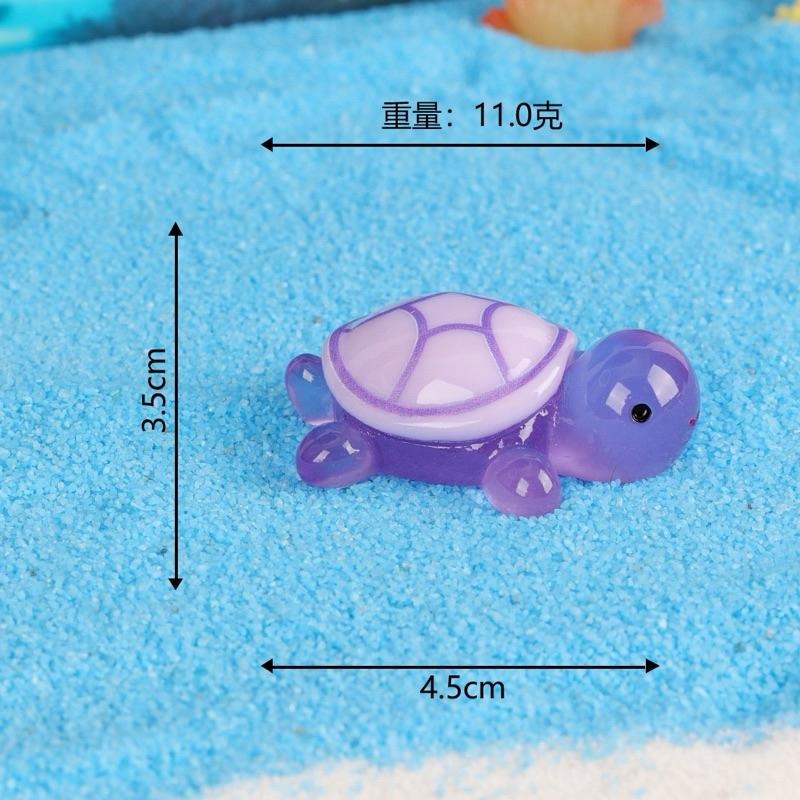 ［現貨］抖音同款卡通夜光小烏龜樹脂飾品配件diy汽車桌面小擺件網紅小烏龜公仔-細節圖5