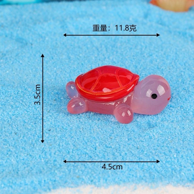 ［現貨］抖音同款卡通夜光小烏龜樹脂飾品配件diy汽車桌面小擺件網紅小烏龜公仔-細節圖7