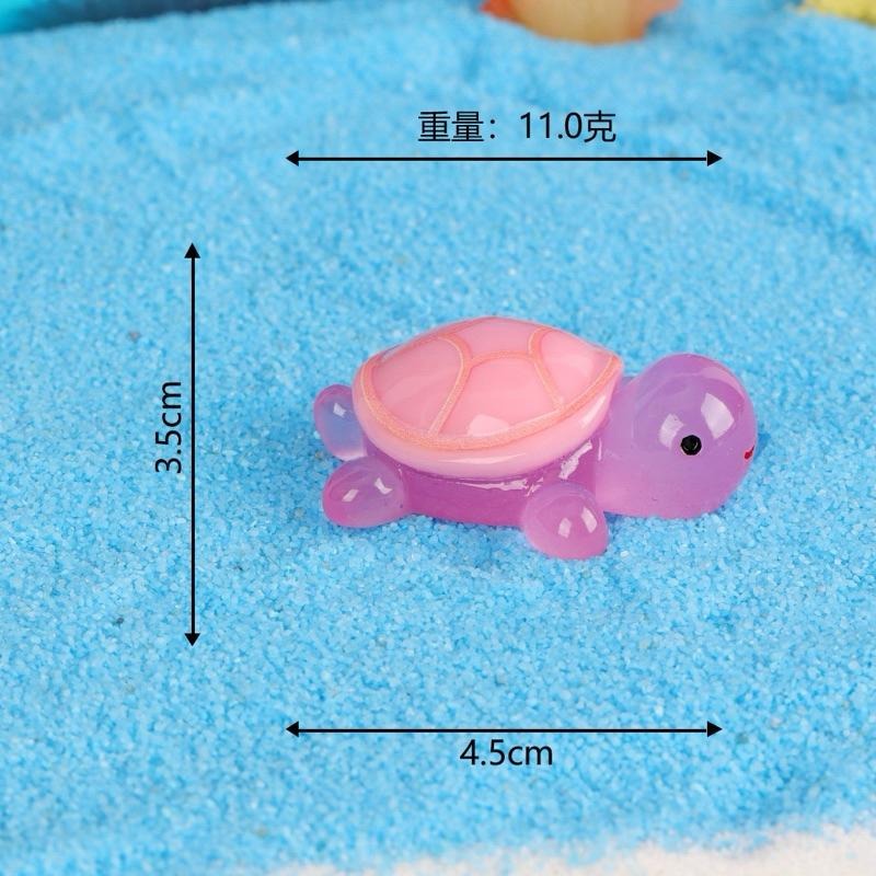 ［現貨］抖音同款卡通夜光小烏龜樹脂飾品配件diy汽車桌面小擺件網紅小烏龜公仔-細節圖8