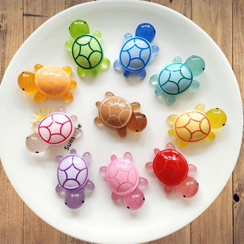 ［現貨］抖音同款卡通夜光小烏龜樹脂飾品配件diy汽車桌面小擺件網紅小烏龜公仔-規格圖9