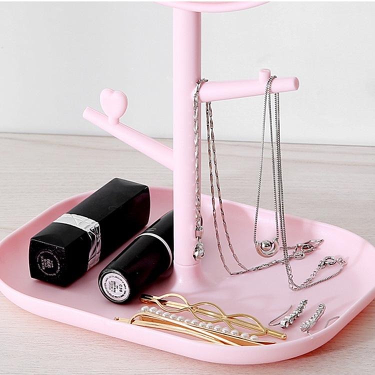 熱銷新款卡通貓耳朵化妝鏡多功能耳飾擺放台鏡單面高清可旋轉鏡子-細節圖2