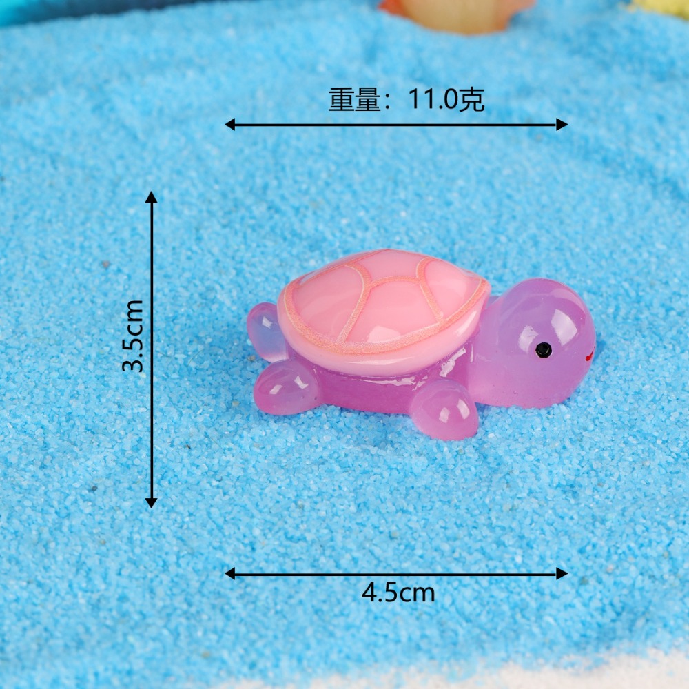 ［直播代拆對對碰］抖音同款卡通夜光小烏龜樹脂飾品配件diy汽車桌面小擺件網紅公仔-規格圖9