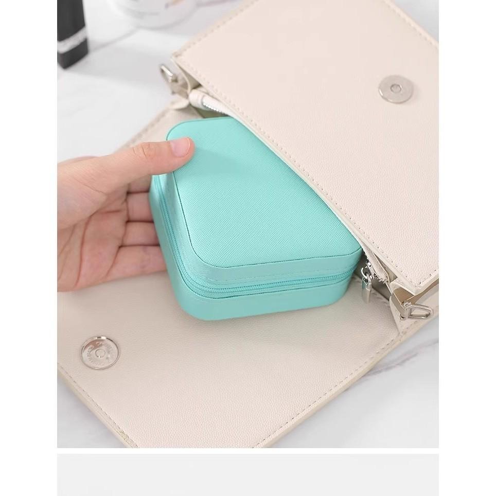 簡約便捷戒指項鏈手鏈耳環耳釘珠寶公主首飾盒旅行居家飾品收納盒禮物閨密女友-細節圖7