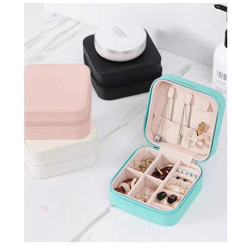 簡約便捷戒指項鏈手鏈耳環耳釘珠寶公主首飾盒旅行居家飾品收納盒禮物閨密女友-細節圖8