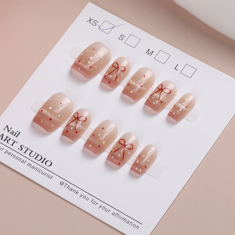 【短款】半手工手工穿戴短款 有分尺寸 指甲秋冬爆閃貼片貓眼極光學生美甲高級顯白閨密男女交換禮物-規格圖7