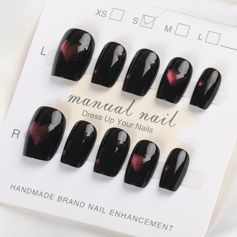 【短款】半手工手工穿戴短款 有分尺寸 指甲秋冬爆閃貼片貓眼極光學生美甲高級顯白閨密男女交換禮物-規格圖7