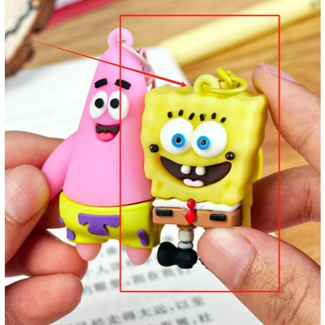 海綿寶寶派大星卡通＇＇磁吸＇＇鑰匙扣個性創意情侶閨蜜包掛件禮物-細節圖7