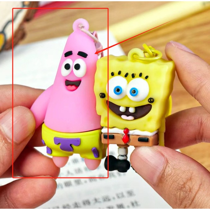 海綿寶寶派大星卡通＇＇磁吸＇＇鑰匙扣個性創意情侶閨蜜包掛件禮物-規格圖7