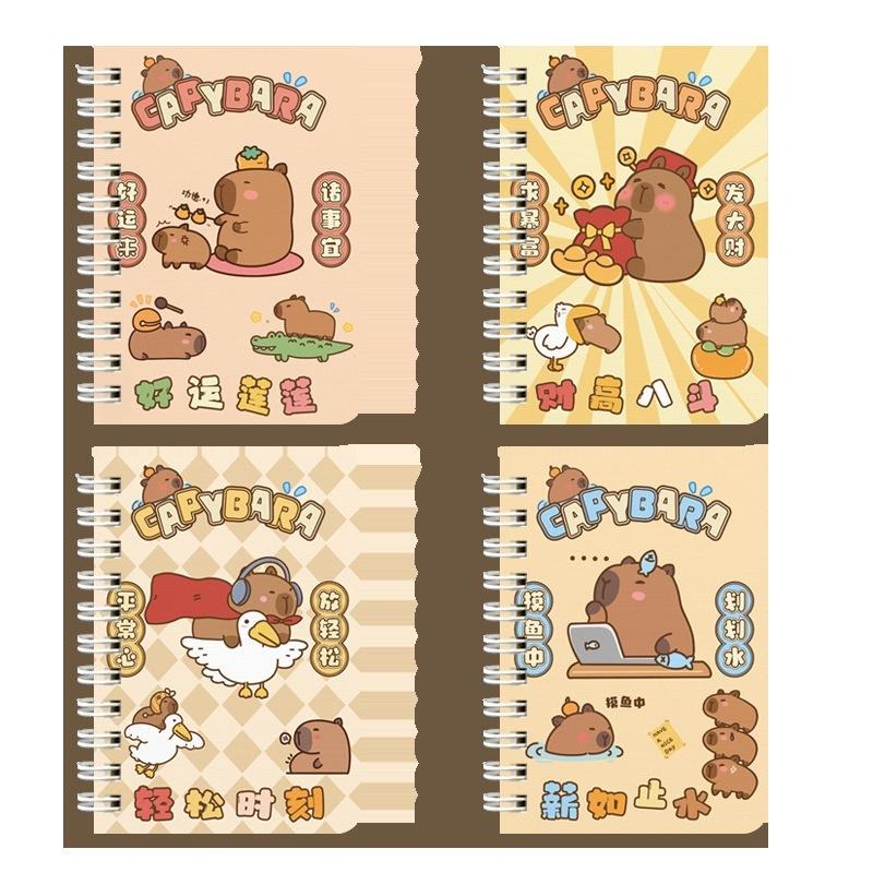 【台灣現貨】創意卡通側翻線圈本高顏值A7手賬便簽本可愛勵志文具小獎品 閨密情侶交換禮物-細節圖6