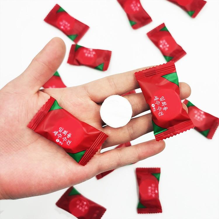 一次性壓縮毛巾加厚純棉 小方巾便攜糖果賓館旅行洗臉巾20粒裝-細節圖3