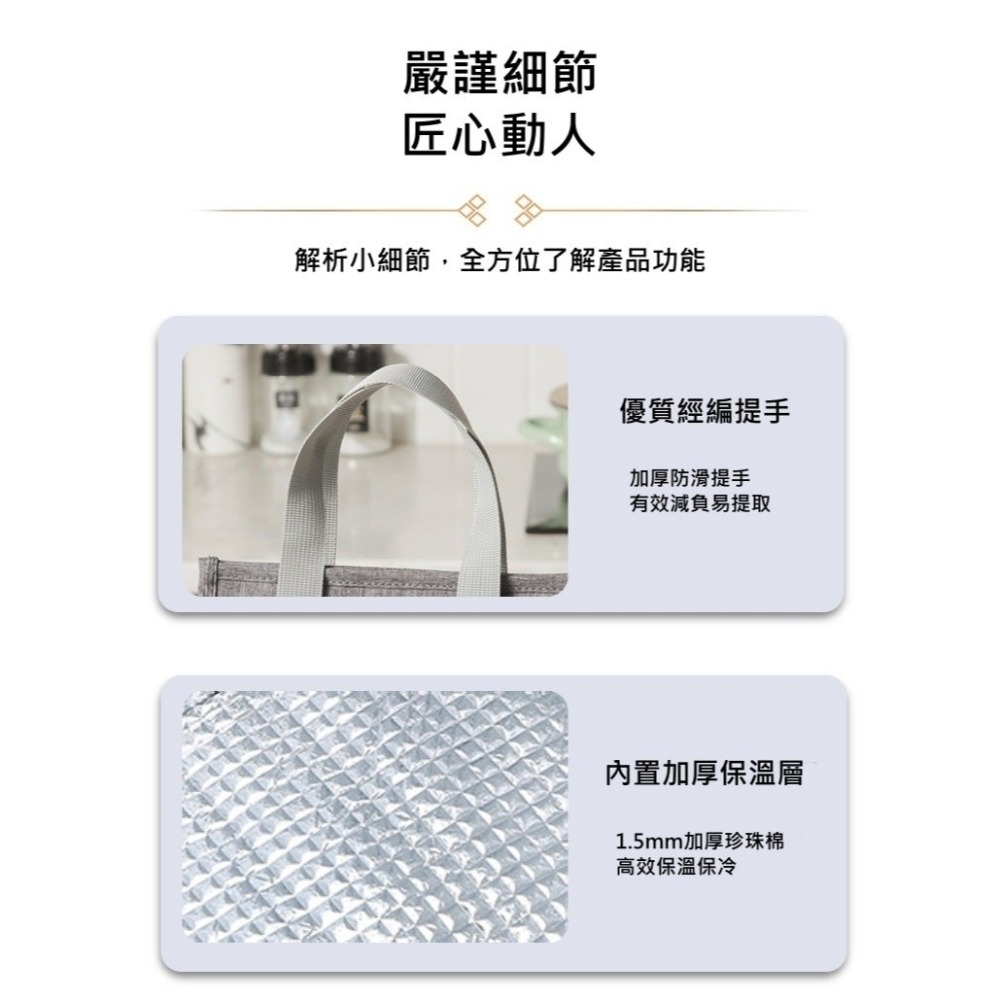 【極簡居家小物】 外送保溫袋 手提保溫袋 保冷 便當袋 保冷袋 野餐袋 保溫袋 帆布包 露營 午餐袋 保冷袋加厚 保冰袋-細節圖3