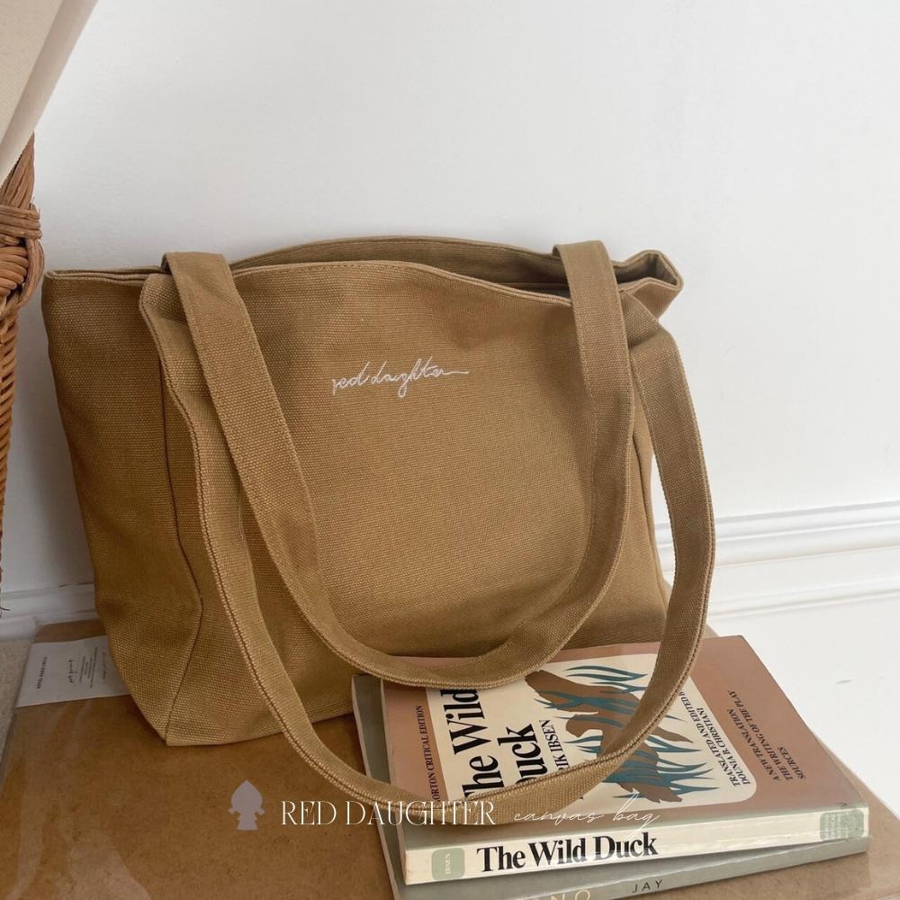 紅女兒〔獨家剪裁厚包〕肩背帆布包 拉鍊帆布包 厚磅帆布包 帆布包 帆布側背包 肩背包 肩包 側背包 厚帆布包 大帆布包-細節圖4