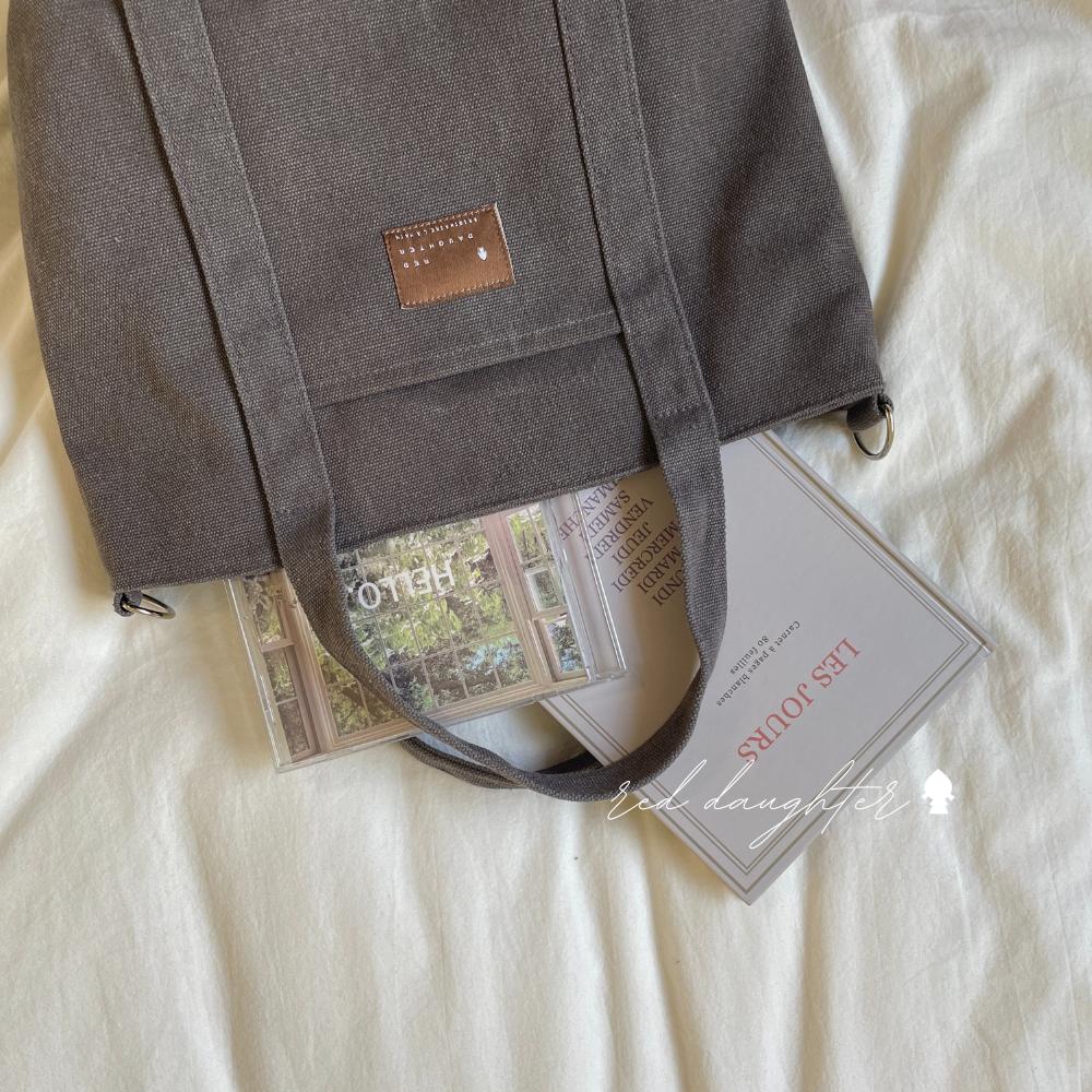 紅女兒〔雙層厚磅帆布〕帆布包 水洗 帆布側背包 帆布托特包 手提包 肩背包 側背包 斜背包 三用包 拉鍊帆布包 帆布小包-細節圖5